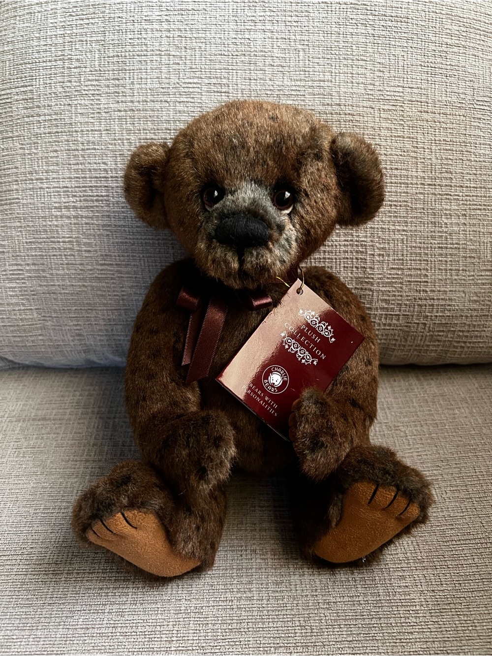 Charlie Bears Wilson NWT 11” Plush Mottled Brown Fur